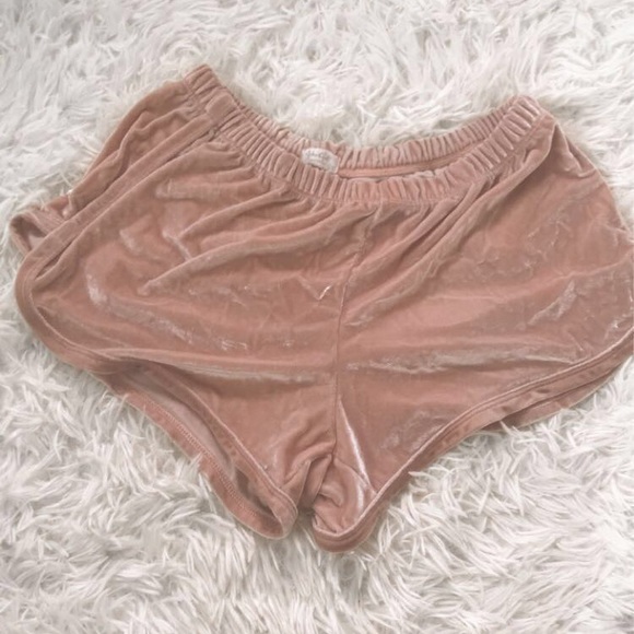 Brandy Melville Pants - brandy melville/ john galt velvet pink shorts